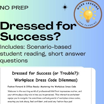 Preview of Dress Code: Student Work Ethics Decision Making Scenario Reading Comprehension