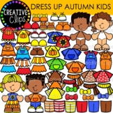Dress Up Autumn Kids Clipart {Autumn Clipart}