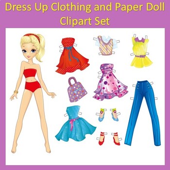 Preview of Dress Up Clothing Category Sorting Activities | Paper Dolls Clipart Set