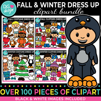 Preview of Dress Up Kids Bundle | Winter Clipart | Fall Clipart | Costume Clipart