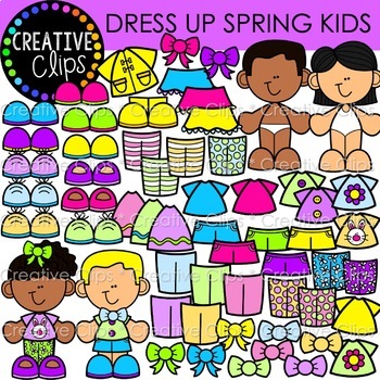 Dress Up Kids Seasonal Clipart Bundle {Clothes Clipart} | TPT