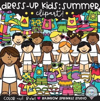 summer clothes for children clipart