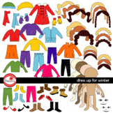 Dress Up for Winter Clothing and Paper Doll Clipart Set by