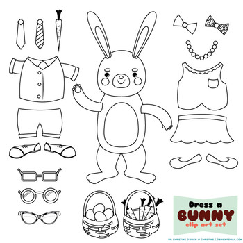Dress a Bunny Clip Art Set by Christine O'Brien Creative | TpT