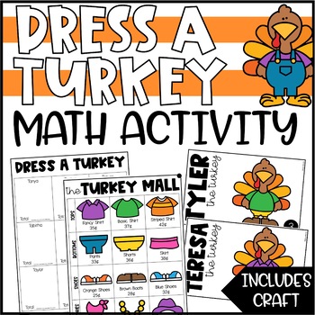 Preview of Thanksgiving Addition Activity & Turkey Math Craft