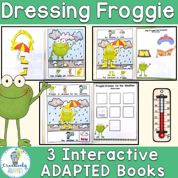 Preview of Dress for the Weather Interactive Books- Frogs Adapted Book Set