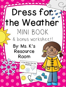 Dress for the Weather Mini Book and Worksheet by Mrs V's ABCs | TpT