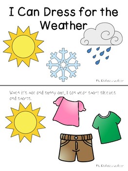 dress for the weather mini book and worksheet by mrs vs abcs tpt