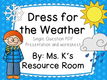 Preview of Dress for the Weather Presentation and Worksheet