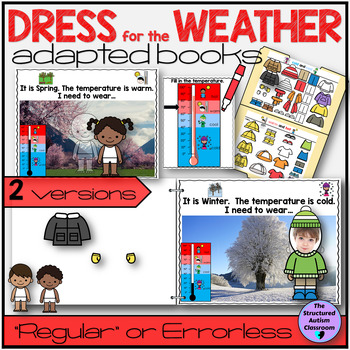 Preview of Dress for the Weather, Seasons, Temperature Adapted Books Special Education