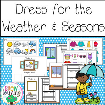 Preview of Dress for the Weather and Seasons - Clothes Sorting Activity Pre-K Printables