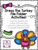 Dress the Turkey File Folder Activities