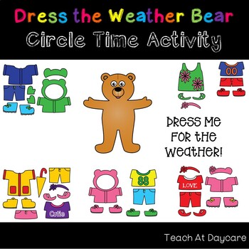 Preview of Dress the Weather Bear for Circle Time Group Time.