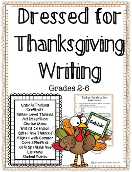 Preview of Dressed For Thanksgiving Writing