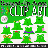 Dressed-Up Frogs Clip Art