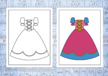 Preview of Dresses Coloring For Kid and Adults 20 Pages