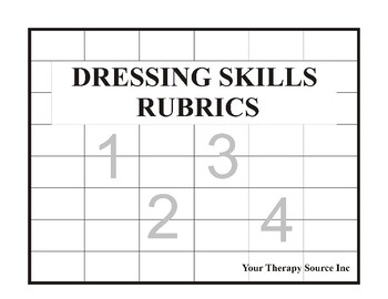 Preview of Dressing Skills Rubrics