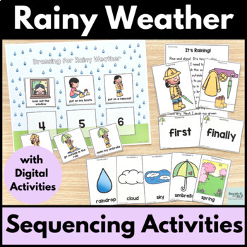 Preview of How to Dress for Rainy Weather Sequencing Activities for Language Therapy