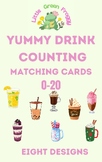 Drink Counting Matching Cards 0-20, Memory Game, Math Cent