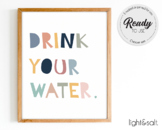 Drink your water poster, school nurse wall art, school nur