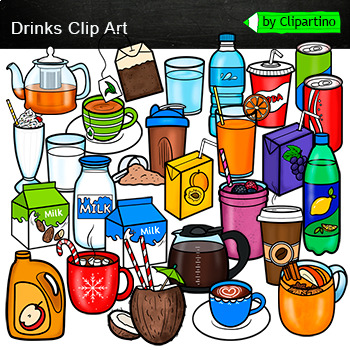 Preview of Drinks Clip Art commercial use/ Types of Drinks Clip art