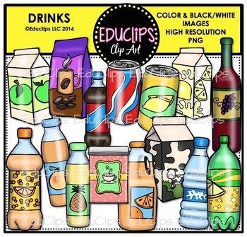 Preview of Drinks Clip Art Bundle {Educlips Clipart}