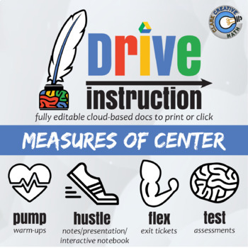 Preview of Measures of Center - EDITABLE Slides, Notes, INB & Test+++ Drive Math