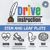 Stem & Leaf Plots - EDITABLE Slides, INB & Tests+++ Drive Math