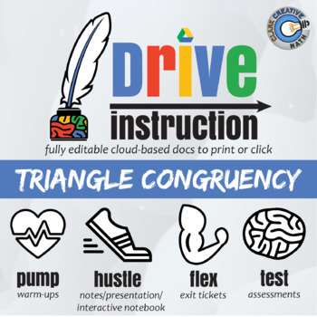 Preview of Triangle Congruency - EDITABLE Notes / INB / Tests +++ Drive Math