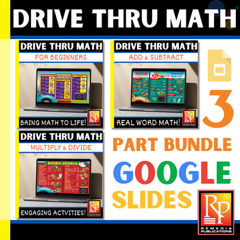 Preview of Drive Thru Menu Math BUNDLE Life Skills Math for Special Ed - Digital Resource