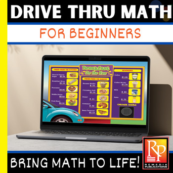 Preview of Drive Thru Menu Math for Beginners - Life Skills Math Digital Resource Google