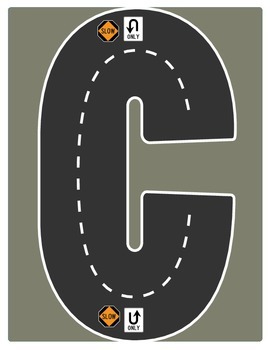 Drive the Alphabet Highway - Road Letters - ROAD COLLECTION by