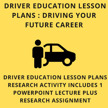 Preview of Driver Education Lesson Plans Research Activity PPT: Careers & Driving (Sub Day)