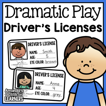 Preview of Driver's Licenses for Dramatic Play - Editable