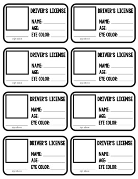 Driver s Licenses for Dramatic Play Editable by Amanda s Little Learners