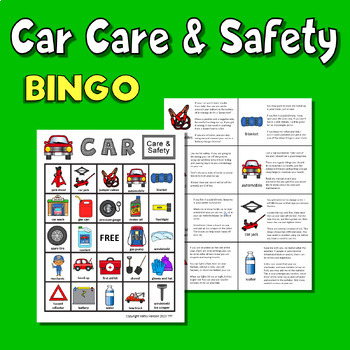 Preview of Driver's Ed Car Care & Safety Bingo Game