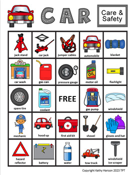 Driver's Ed Car Care & Safety Bingo Game by The Playful Otter | TPT