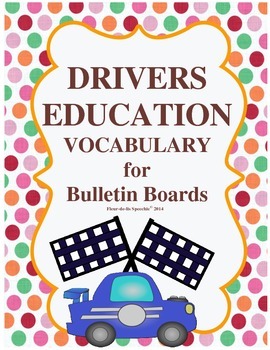 Preview of Drivers Education Bulletin Board Vocabulary