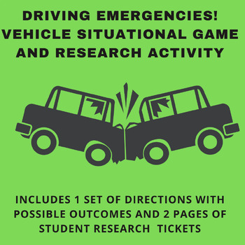 Preview of Drivers Education Lesson Plans Game (Research Activity + Oral Presentation)