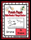 Drone - 26 Shapes - Hole Punch Cards / Bingo Dauber Pages *sp