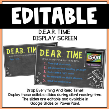 Preview of Drop Everything and Read (D.E.A.R.) Time Display Screen
