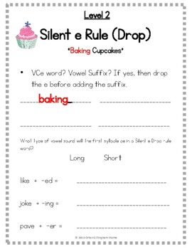 Preview of Drop e + suffix spelling rule Orton Gillingham Student Recording Sheet + DIGITAL