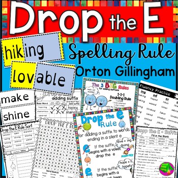 Preview of Drop the E Rule - Orton Gillingham Spelling Rule for Adding Suffixes