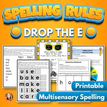 Preview of Drop the E Spelling Rules Activities