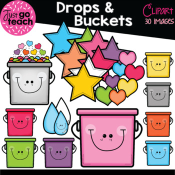 Preview of Drops and Buckets {Clip Art} Bucket Filler