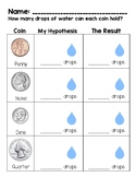 Drops of Water on a Coin - Worksheet Science Experiment