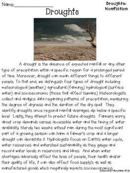 essay on drought class 5