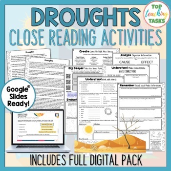 Preview of Droughts Reading Comprehension Passages - Droughts Reading Activities