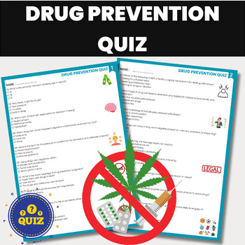 Preview of Drug Abuse Prevention Quiz | Mental Health Red Ribbon Week