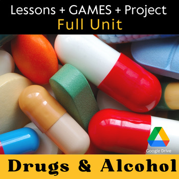 Preview of Drug & Alcohol Unit for High School: Interactive Lessons, Games, Project & Test
